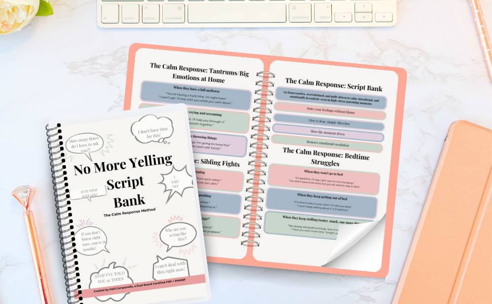 No More Yelling Script Bank-What to Say Instead of Yelling at Your Kids